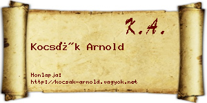Kocsák Arnold névjegykártya